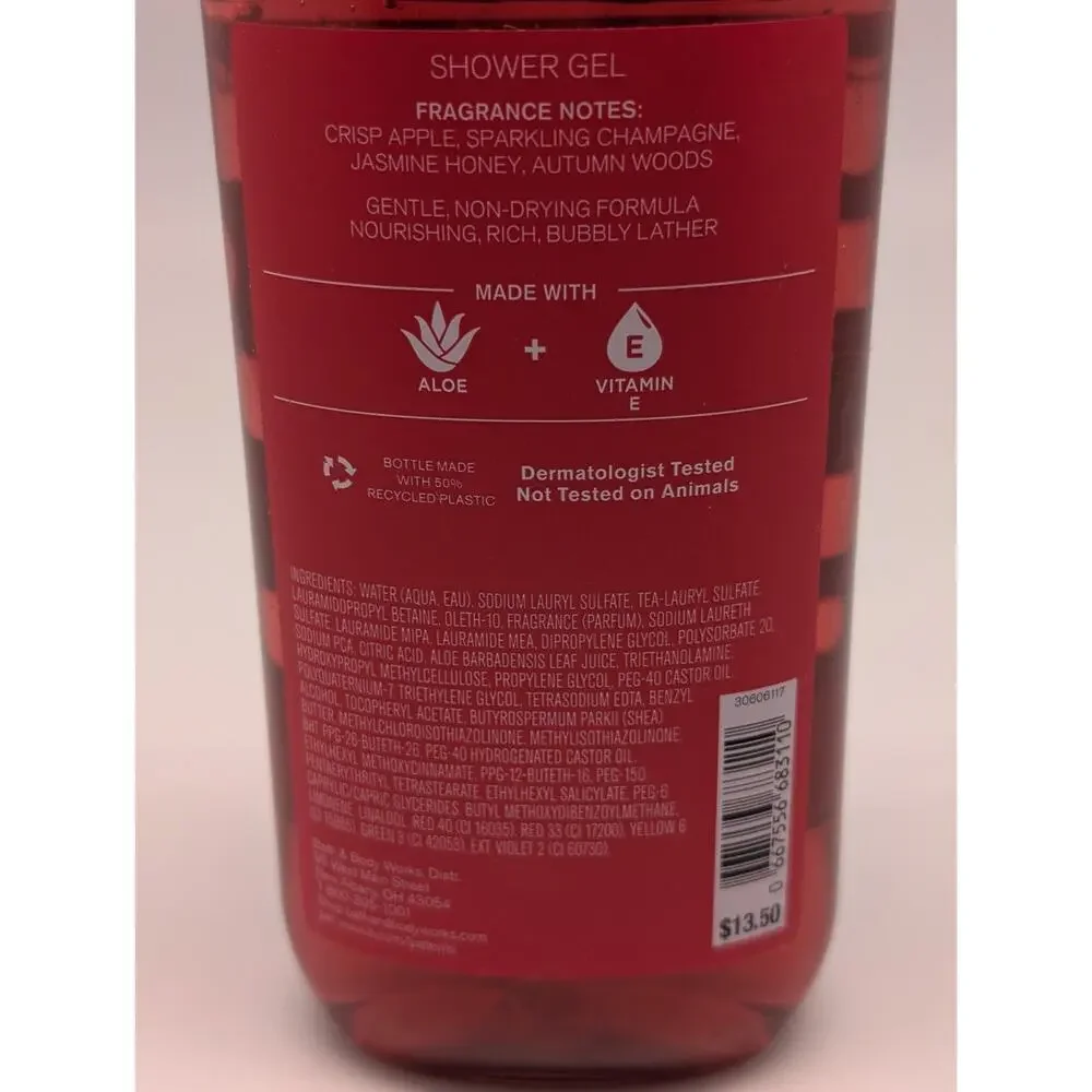 Bath & Body Works Champagne Apple & Honey Shower Gel 10 fl oz - Aloe + Vitamin E